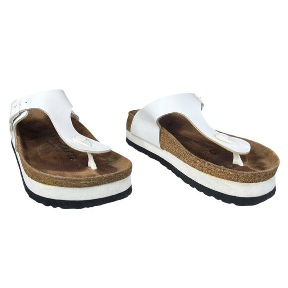 Papillio X Birkenstock Unisex Gizeh White Platform Sandal Size 37 M 4 W 6 - Picture 5 of 10